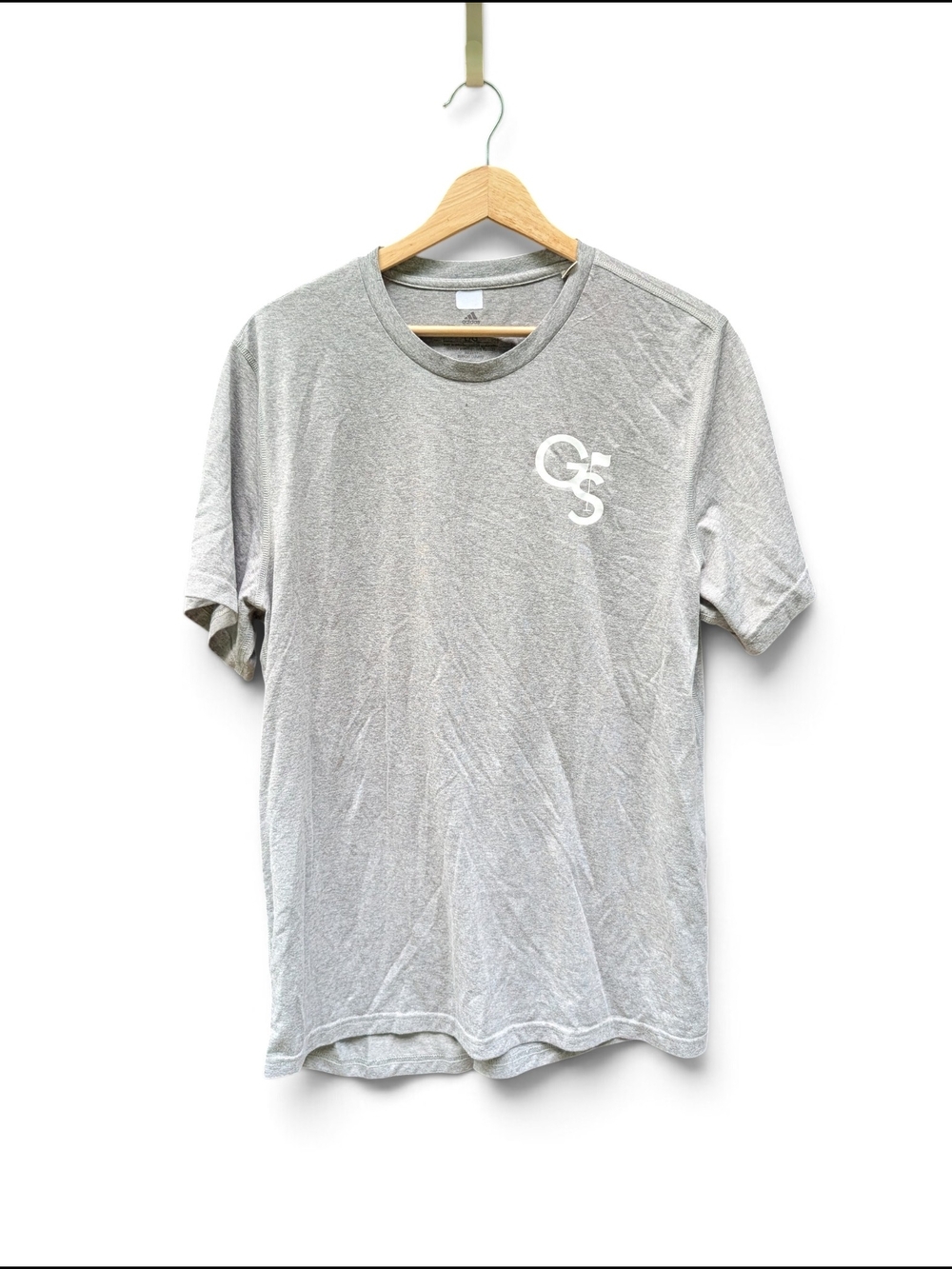 adidas Men's Light Gray Short Sleeve Logo Tee